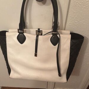 Michael Kors Miranda Black and White Tote Bag